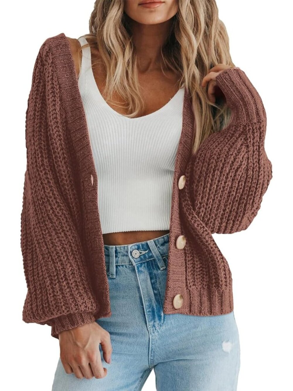 Cozy Chunky Knit Open Front Cardigan Sweater for Fall Outfits - Women's Fashion